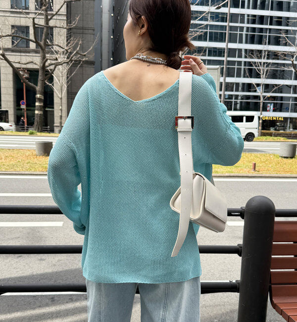  「【新色追加】鹿の子編み前後2WAYプルオーバー」|ニット・セーター|