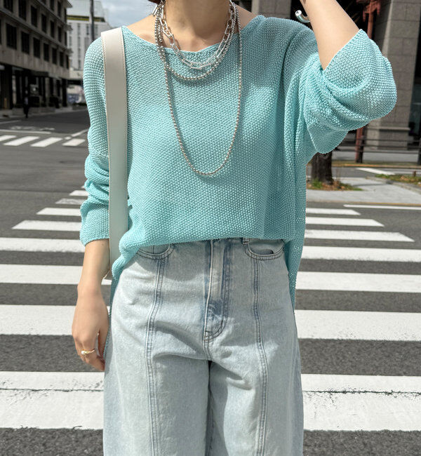  「【新色追加】鹿の子編み前後2WAYプルオーバー」|ニット・セーター|