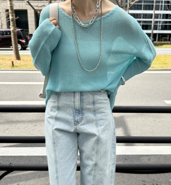  「【新色追加】鹿の子編み前後2WAYプルオーバー」|ニット・セーター|