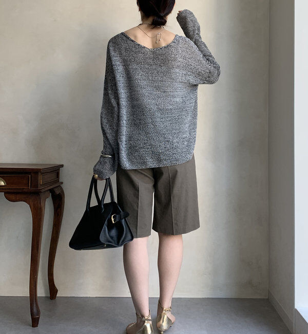  「【新色追加】鹿の子編み前後2WAYプルオーバー」|ニット・セーター|