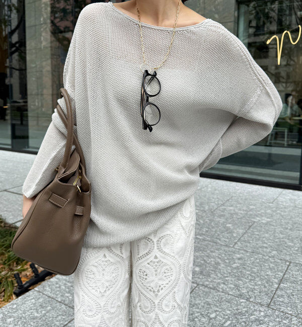  「【新色追加】鹿の子編み前後2WAYプルオーバー」|ニット・セーター|