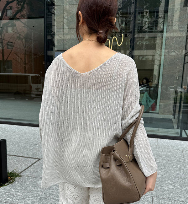  「【新色追加】鹿の子編み前後2WAYプルオーバー」|ニット・セーター|