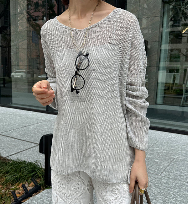  「【新色追加】鹿の子編み前後2WAYプルオーバー」|ニット・セーター|