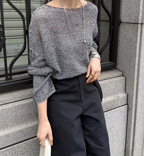  「【新色追加】鹿の子編み前後2WAYプルオーバー」|ニット・セーター|