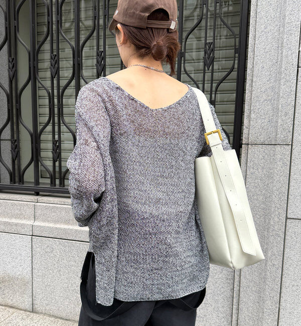  「【新色追加】鹿の子編み前後2WAYプルオーバー」|ニット・セーター|