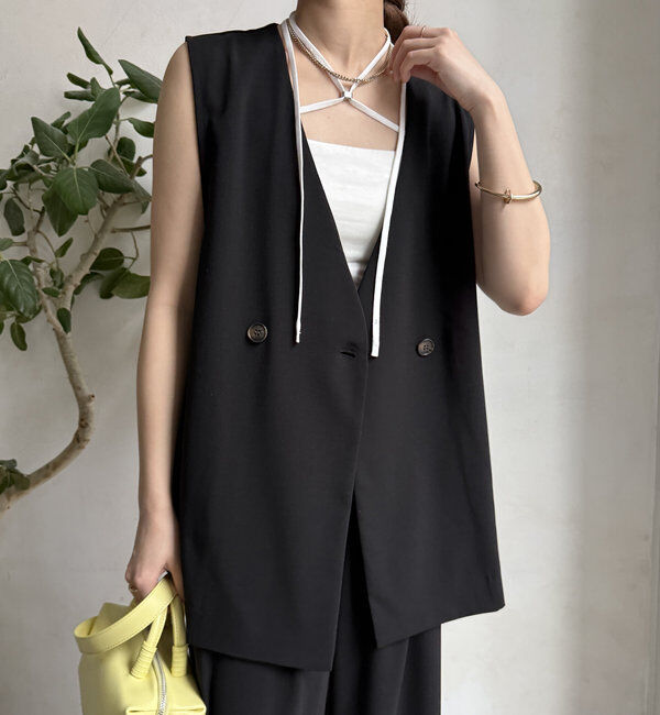  「【WEB限定】接触冷感ベスト」|ベスト・ジレ|ブラック