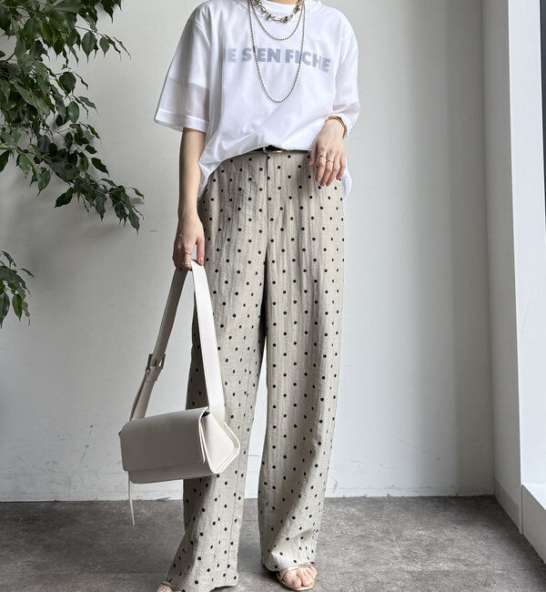  「レーヨン麻ドットパンツ」|チノ|