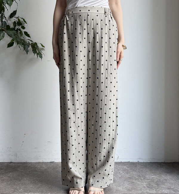  「レーヨン麻ドットパンツ」|チノ|