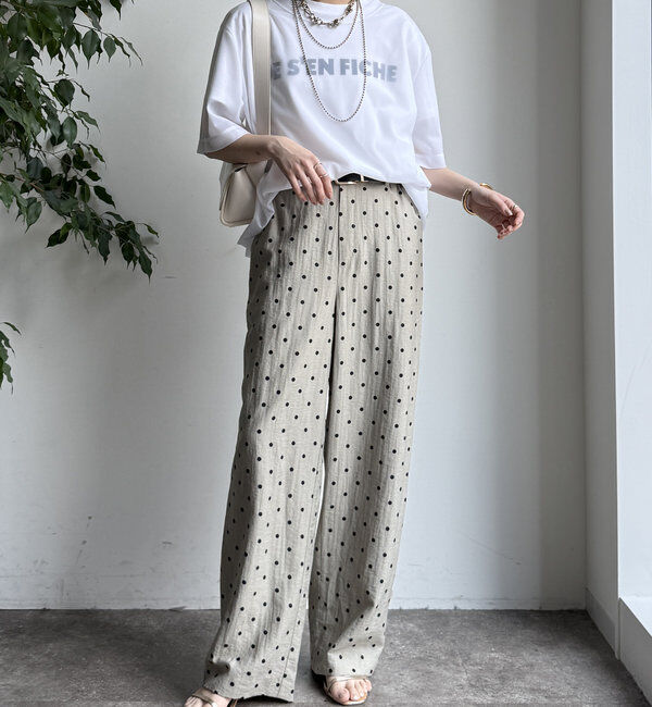  「レーヨン麻ドットパンツ」|チノ|