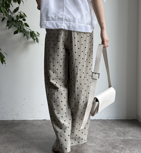  「レーヨン麻ドットパンツ」|チノ|
