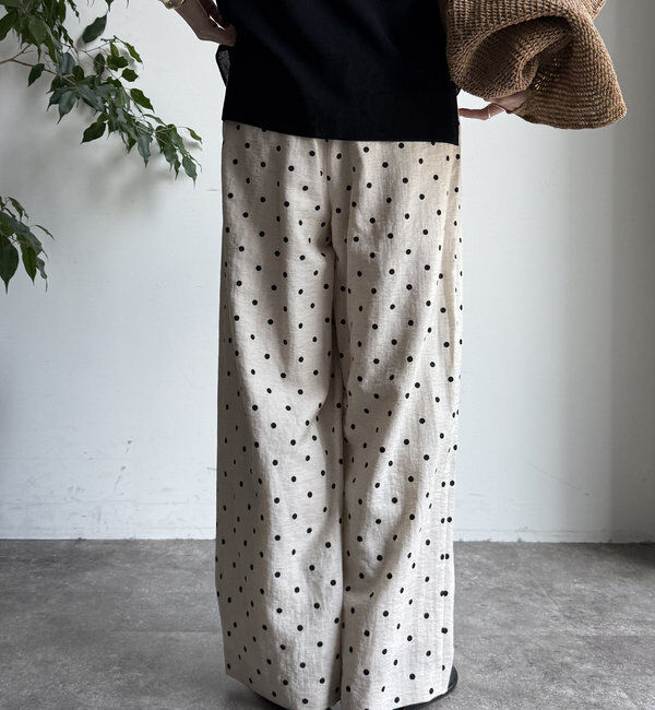  「レーヨン麻ドットパンツ」|チノ|