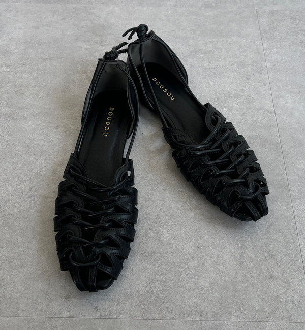  「レースアップフラットパンプス」|パンプス|