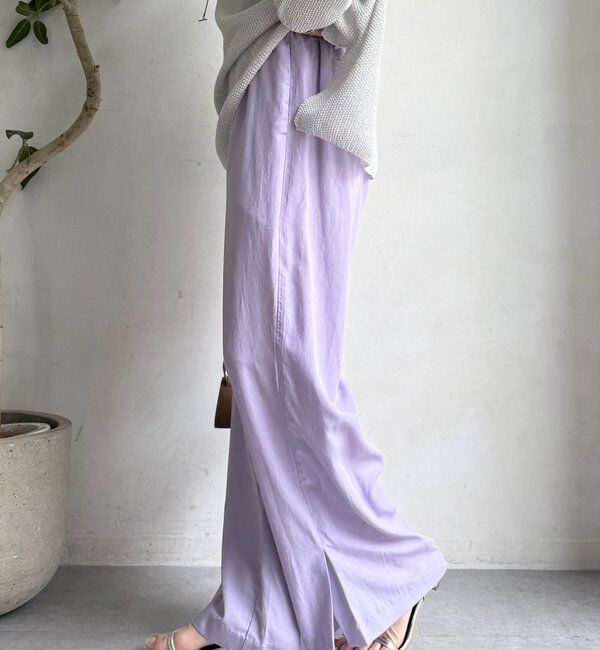  「リネンレーヨンスリットパンツ」|チノ|