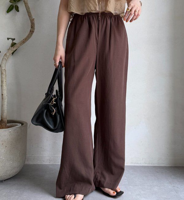  「リネンレーヨンスリットパンツ」|チノ|
