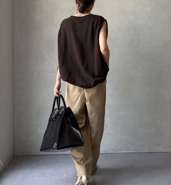  「【WEB限定】 麻調シャイニーイージーパンツ」|チノ|