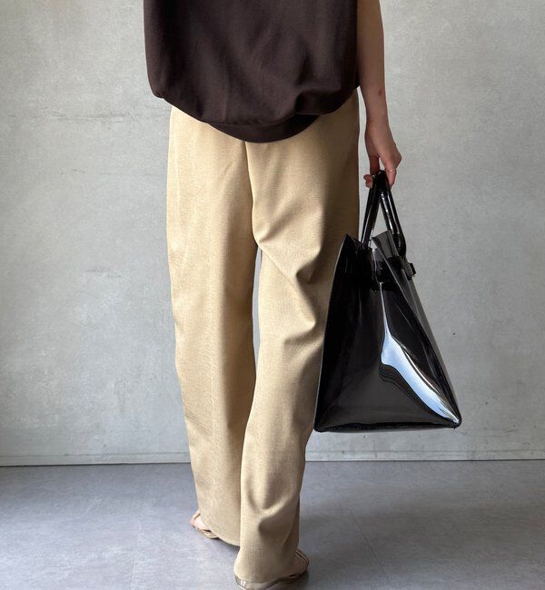  「【WEB限定】 麻調シャイニーイージーパンツ」|チノ|