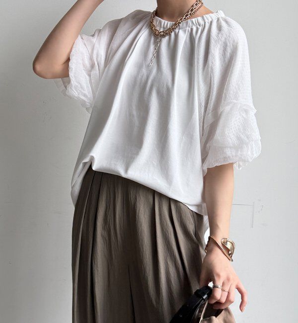  「【WEB限定】ホイップスリーブブラウス」|シャツ・ブラウス|