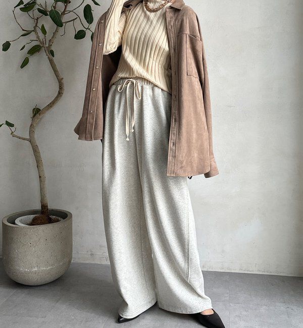  「【WEB限定】ワイドリブボートネックプルオーバー」|ニット・セーター|