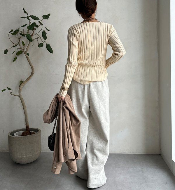  「【WEB限定】ワイドリブボートネックプルオーバー」|ニット・セーター|