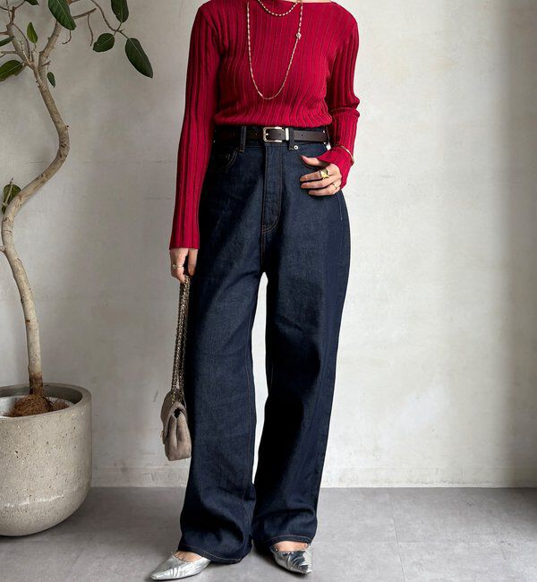  「【WEB限定】ワイドリブボートネックプルオーバー」|ニット・セーター|