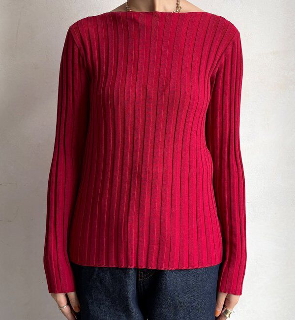  「【WEB限定】ワイドリブボートネックプルオーバー」|ニット・セーター|