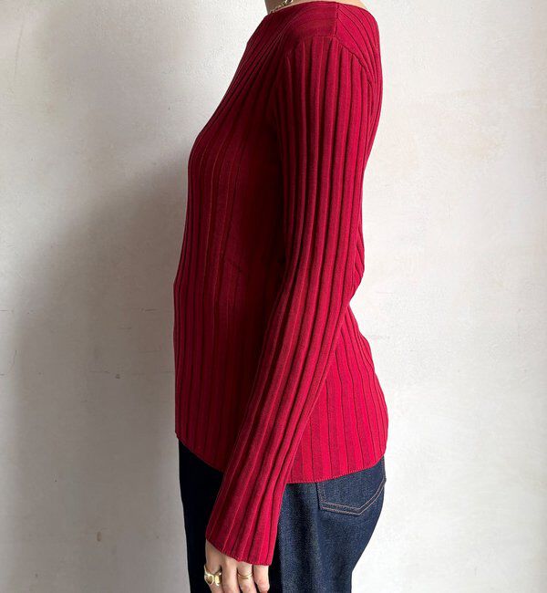  「【WEB限定】ワイドリブボートネックプルオーバー」|ニット・セーター|