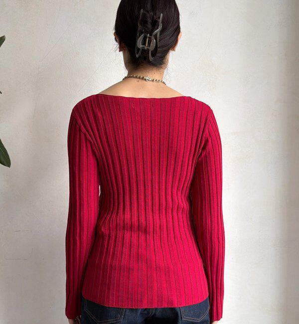  「【WEB限定】ワイドリブボートネックプルオーバー」|ニット・セーター|