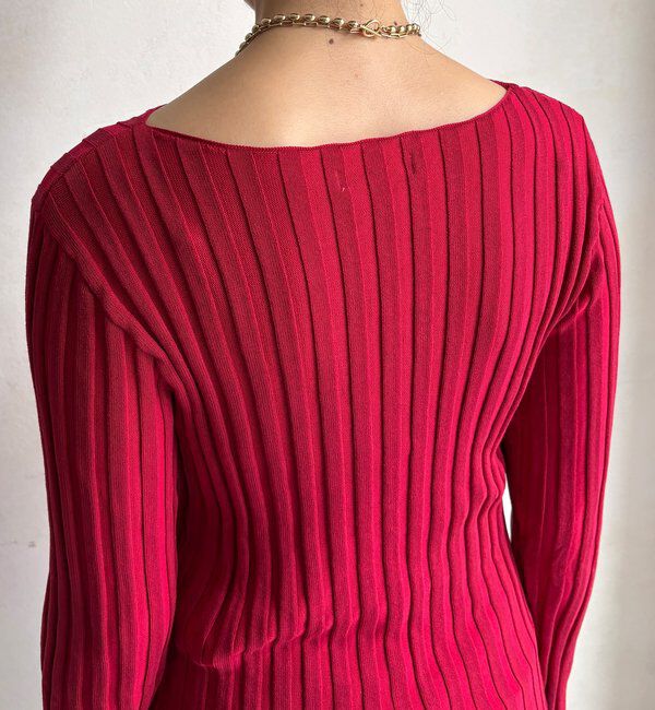  「【WEB限定】ワイドリブボートネックプルオーバー」|ニット・セーター|