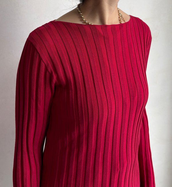  「【WEB限定】ワイドリブボートネックプルオーバー」|ニット・セーター|