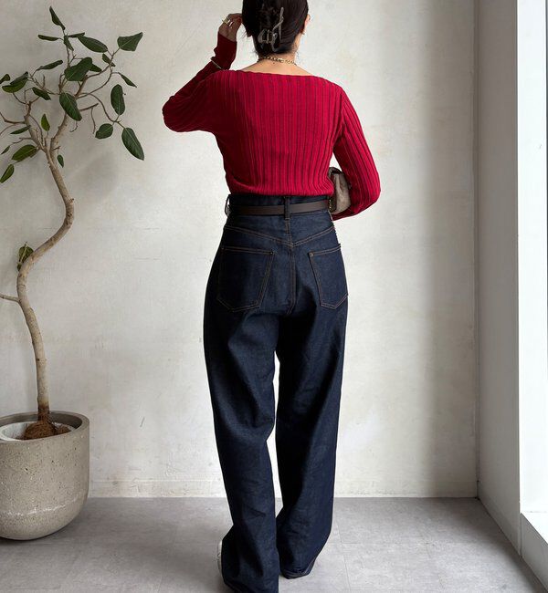  「【WEB限定】ワイドリブボートネックプルオーバー」|ニット・セーター|