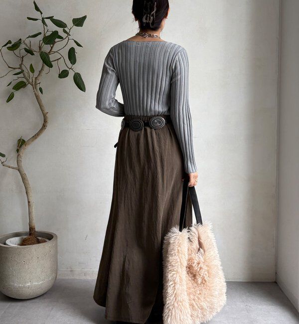  「【WEB限定】ワイドリブボートネックプルオーバー」|ニット・セーター|