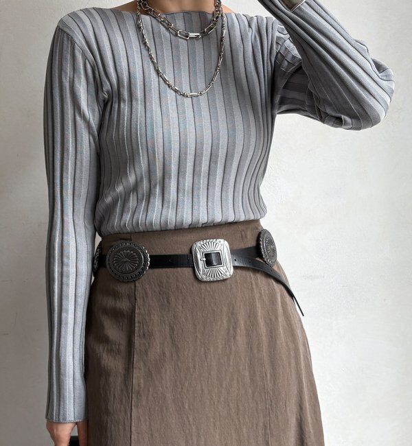  「【WEB限定】ワイドリブボートネックプルオーバー」|ニット・セーター|