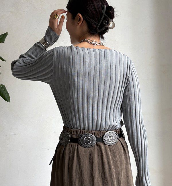  「【WEB限定】ワイドリブボートネックプルオーバー」|ニット・セーター|