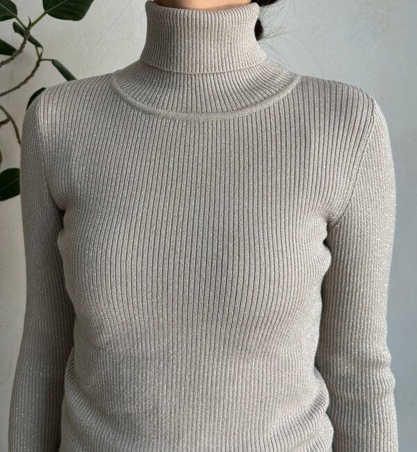  「【WEB限定】ラメタートルネックプルオーバー」|ニット・セーター|