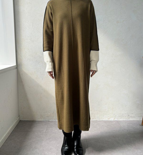  「【WEB限定】ラインデザインミラノリブワンピース」|ワンピース|