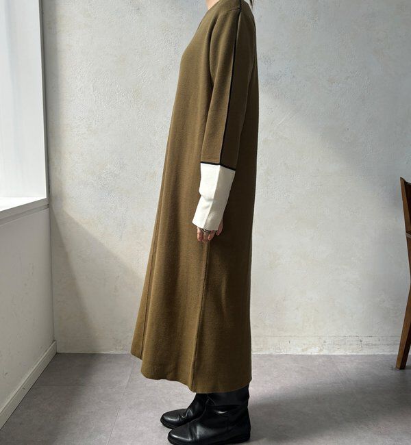  「【WEB限定】ラインデザインミラノリブワンピース」|ワンピース|