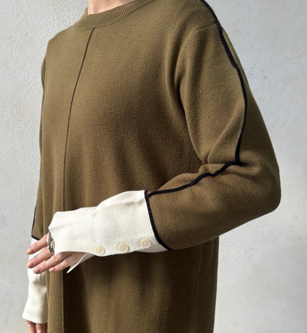  「【WEB限定】ラインデザインミラノリブワンピース」|ワンピース|