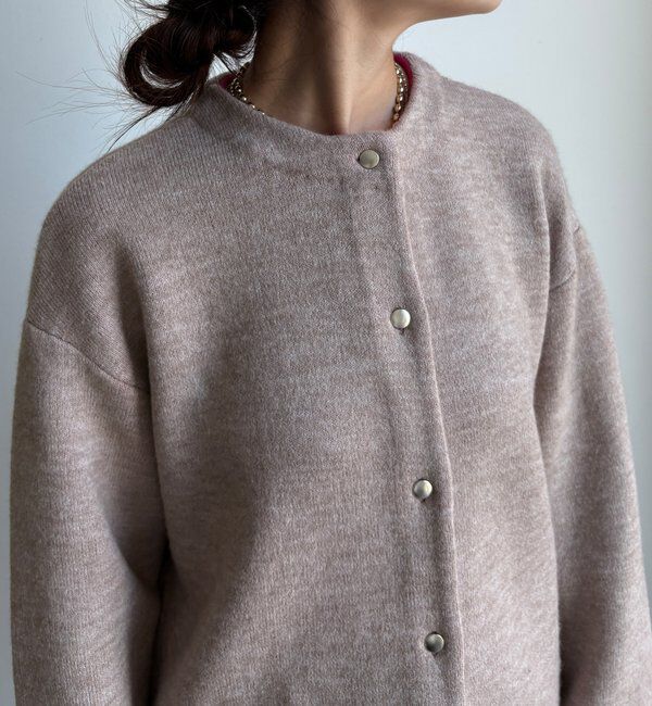  「【WEB限定】ダブルフェイスニットショートコート」|カーディガン|