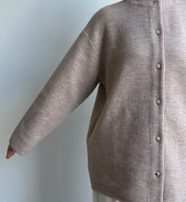  「【WEB限定】ダブルフェイスニットショートコート」|カーディガン|