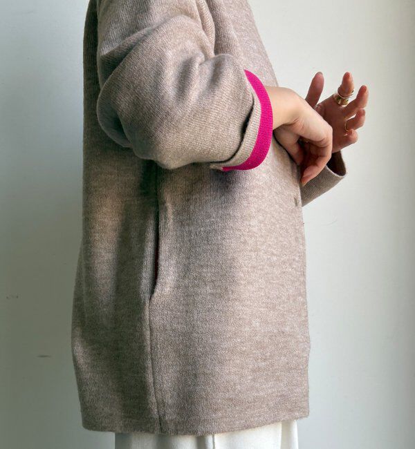  「【WEB限定】ダブルフェイスニットショートコート」|カーディガン|