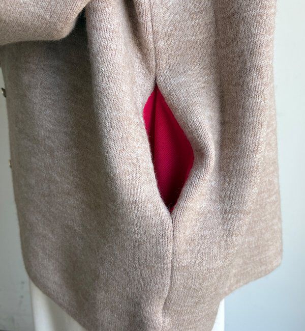  「【WEB限定】ダブルフェイスニットショートコート」|カーディガン|