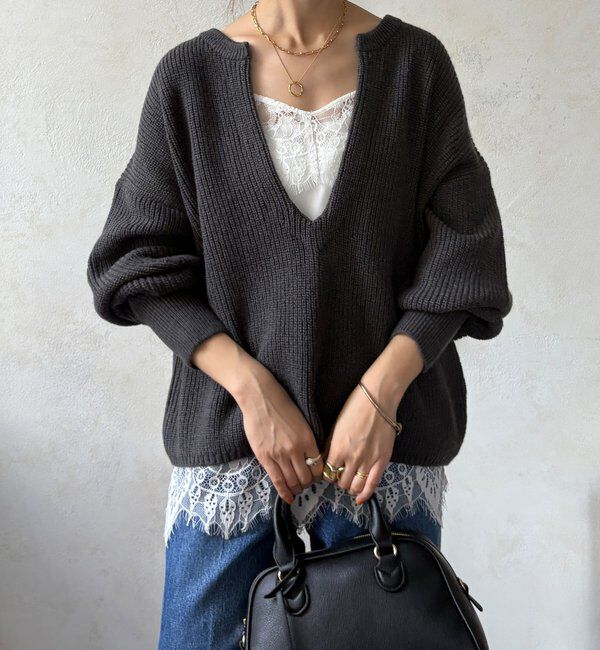  「ウール混スキッパープルオーバー」|ニット・セーター|