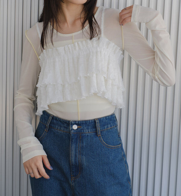  「レースフリルビスチェ」|シャツ・ブラウス|