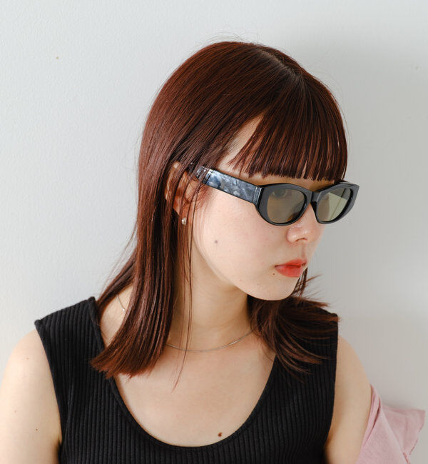  「*【WHIMSIC/丸顔/三角顔/四角顔】オーバルフォックスサングラス」|ピアス|