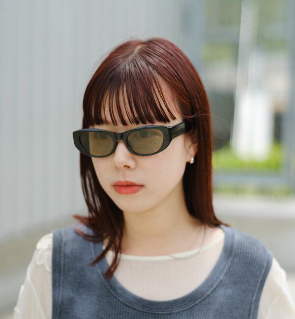  「*【WHIMSIC/丸顔/三角顔/四角顔】オーバルフォックスサングラス」|ピアス|