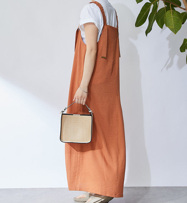  「《お腹周りカバー◎》シャーリングキャミワンピース」|その他|