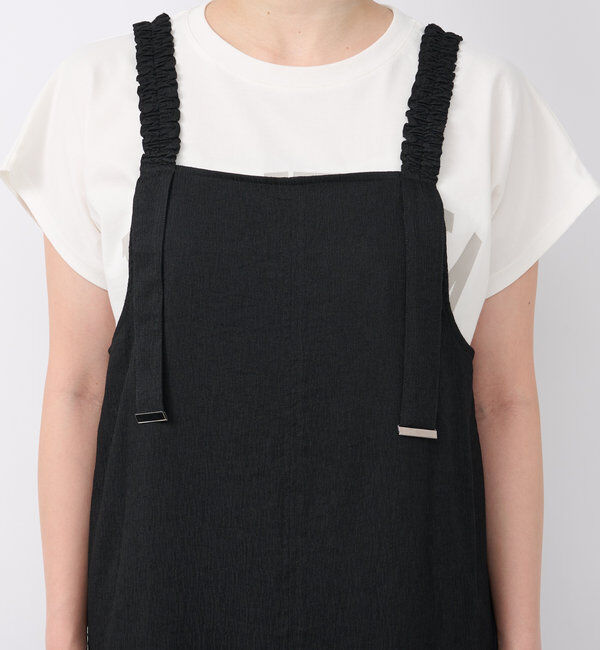  「《お腹周りカバー◎》シャーリングキャミワンピース」|その他|