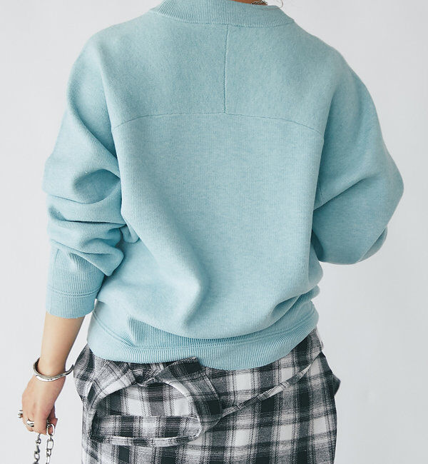  「《ゆったり着心地・体型カバー◎》スウェットライク箔ロゴニット」|ニット・セーター|