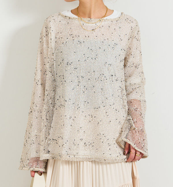  「メッシュニットプルオーバー」|ニット・セーター|