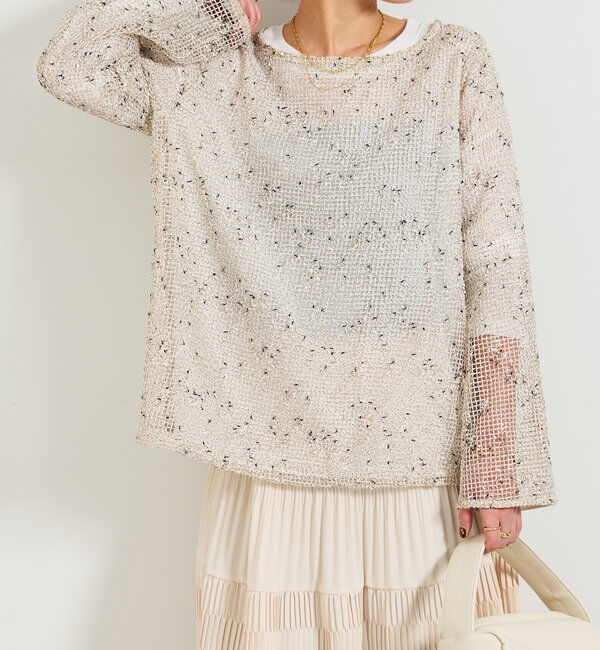  「メッシュニットプルオーバー」|ニット・セーター|